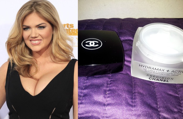 Siêu mẫu mới nổi Kate Upton luôn có trong túi vài “bảo bối” sau: mascara Eyes to Kill của Giorgio Armani, bóng mắt Revlon Colorstay, kem dưỡng Chanel Hydramax + Active Moisturizer. “Công việc của tôi phải di chuyển nhiều, nên da của tôi thường khô nhưng nhờ dùng Chanel Hydramax + Active Moisturizer, tôi đã có làn da như ý. Nó vừa có tác dụng dưỡng da mà lại không làm da bóng, nhờn”.